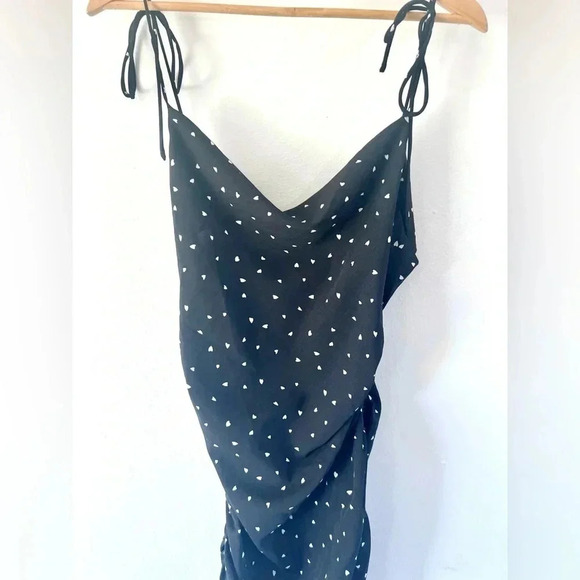 Lioness String Along Adjustable Tie Strap Dress Black & White Hearts Size 4 NWT - Picture 4 of 11